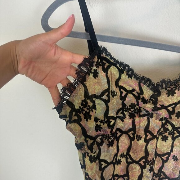 NWT Intimately Free People Lace & Bows Mini Slip Dress S Coquette Feminine Girly - Picture 5 of 10